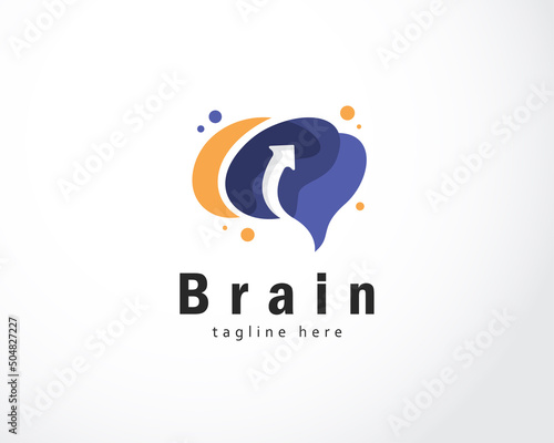 brain up logo creative education smart idea arrow design concept