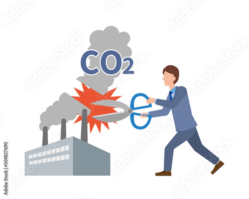 CO2をカットする男性