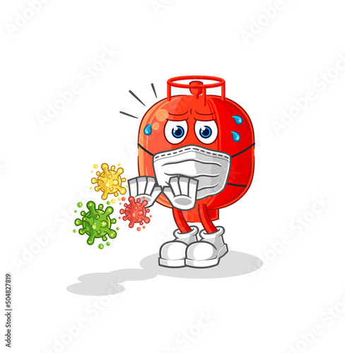 gas cylinder refuse viruses cartoon. cartoon mascot vector