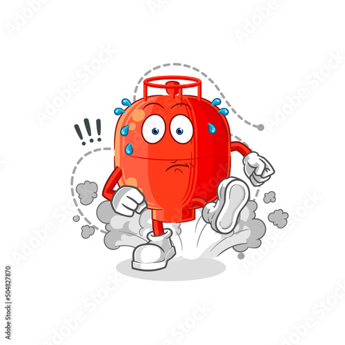 gas cylinder running illustration. character vector