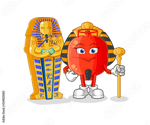 gas cylinder ancient egypt cartoon. cartoon mascot vector