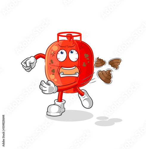 gas cylinder throwing shit vector