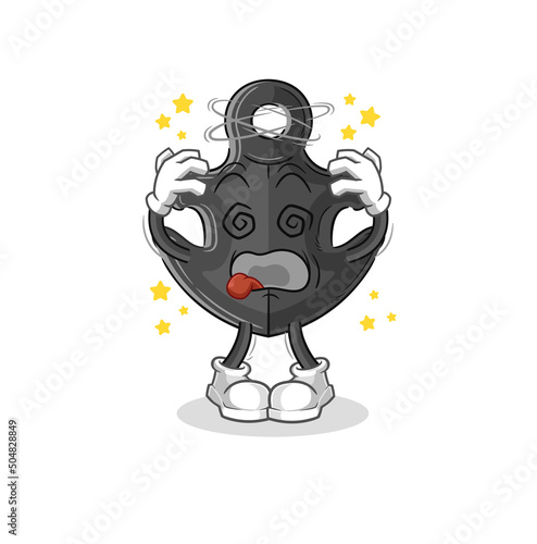 anchor dizzy head mascot. cartoon vector