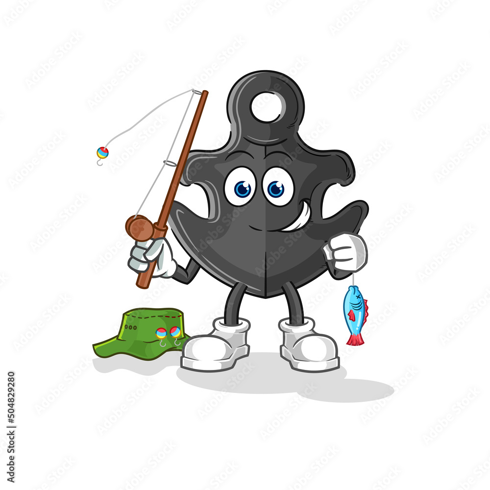 anchor fisherman illustration. character vector anchor fisherman illustration. character vector