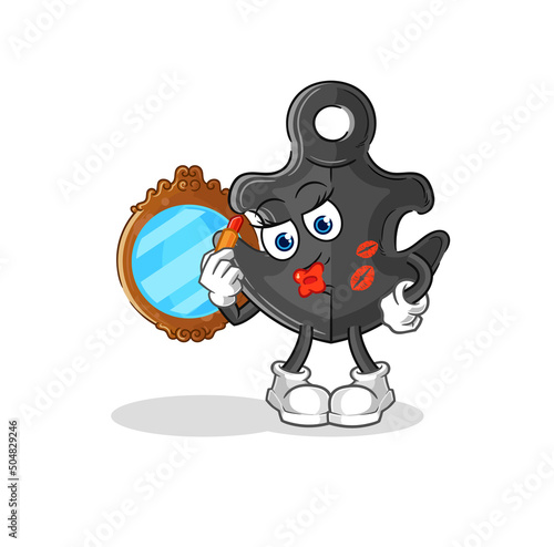 anchor make up mascot. cartoon vector