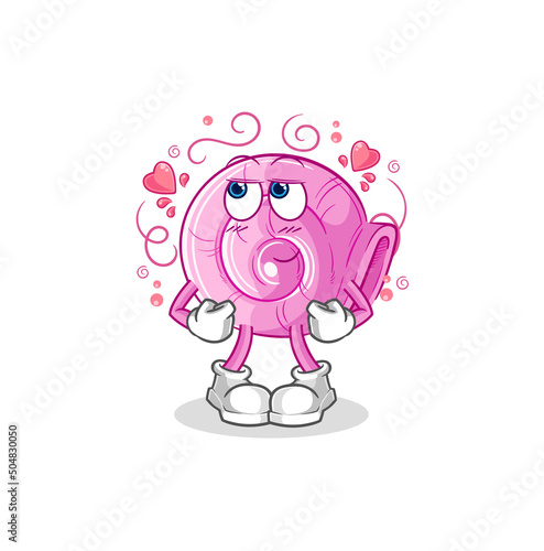 shell shy vector. cartoon character