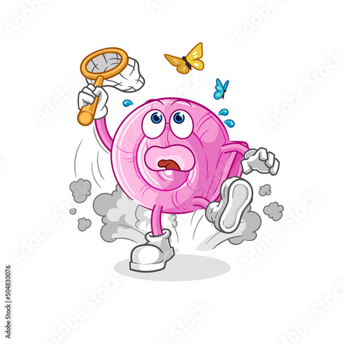 shell catch butterfly illustration. character vector