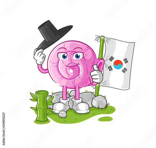 shell korean character. cartoon mascot vector