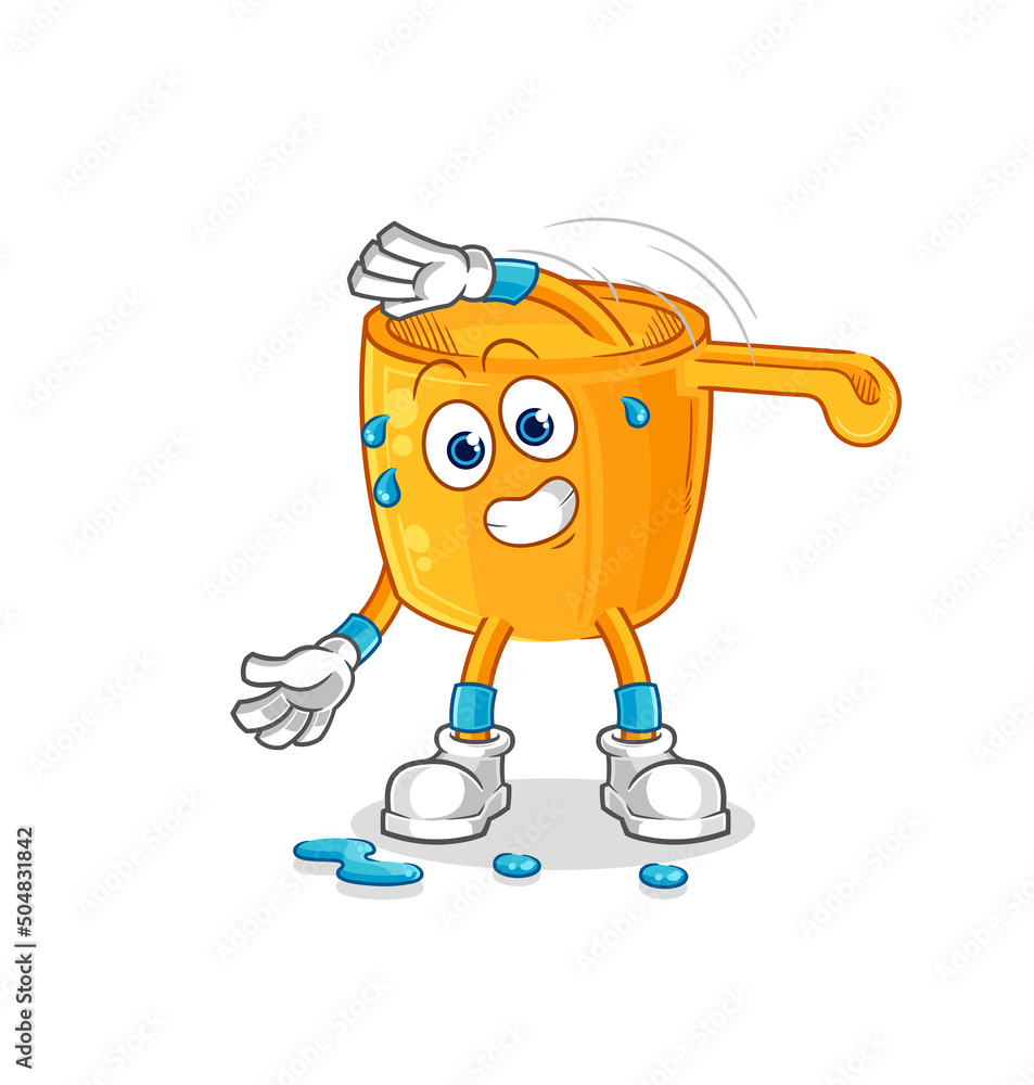 water dipper stretching character. cartoon mascot vector