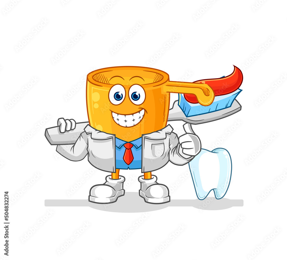 water dipper dentist illustration. character vector