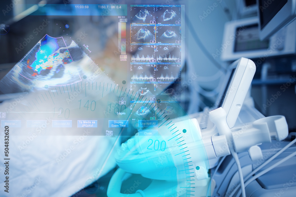 Examination at the patient's bedside in ICU Examination at the patient's bedside in ICU
