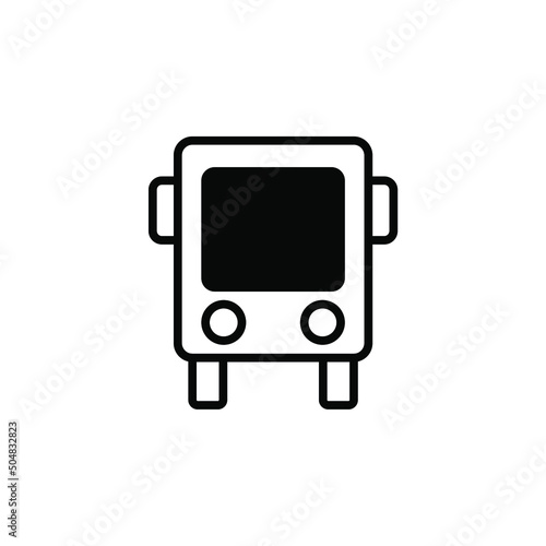 Bus, Autobus, Public, Transportation Solid Line Icon Vector Illustration Logo Template. Suitable For Many Purposes.