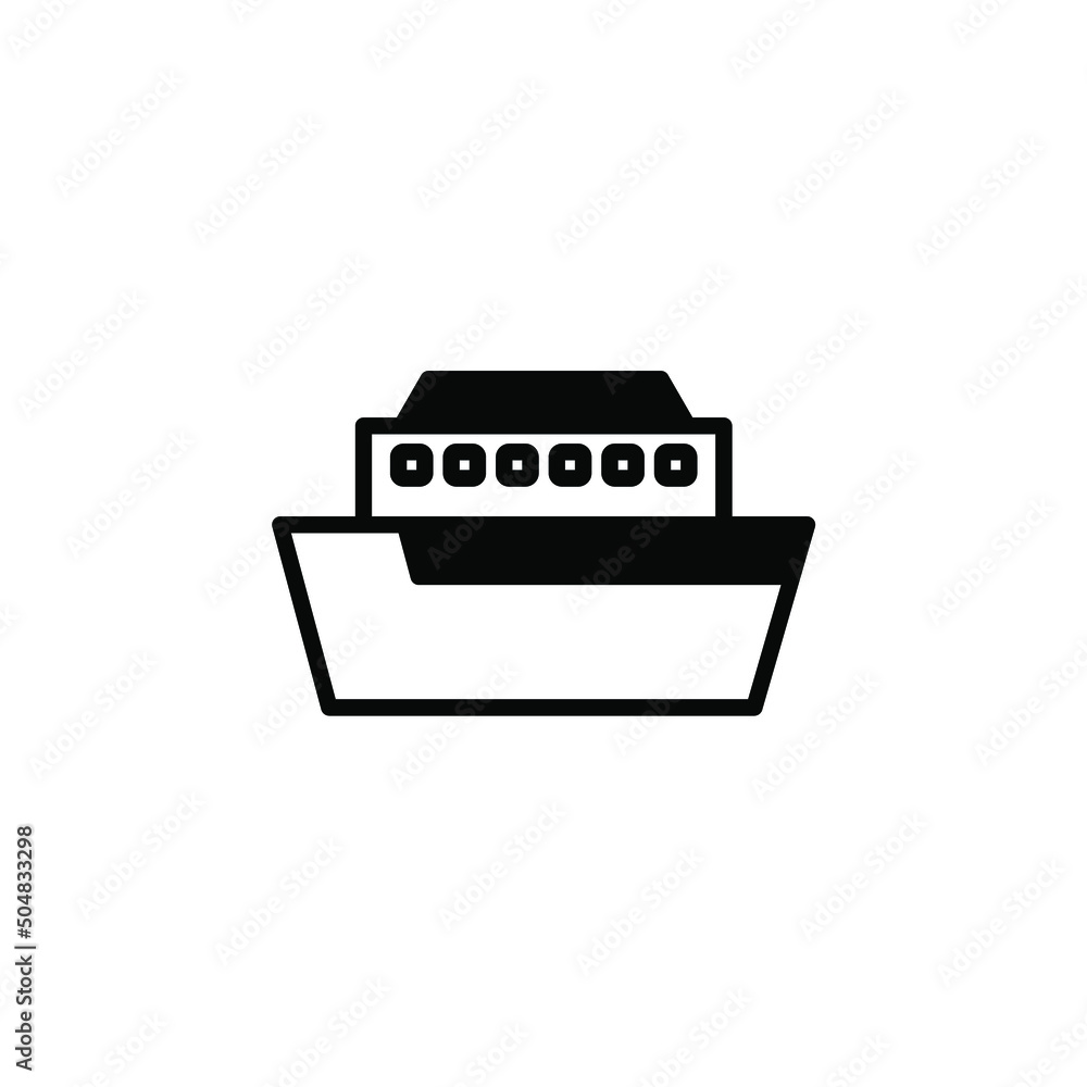 Ship, Boat, Sailboat Solid Line Icon Vector Illustration Logo Template. Suitable For Many Purposes. Ship, Boat, Sailboat Solid Line Icon Vector Illustration Logo Template. Suitable For Many Purposes.