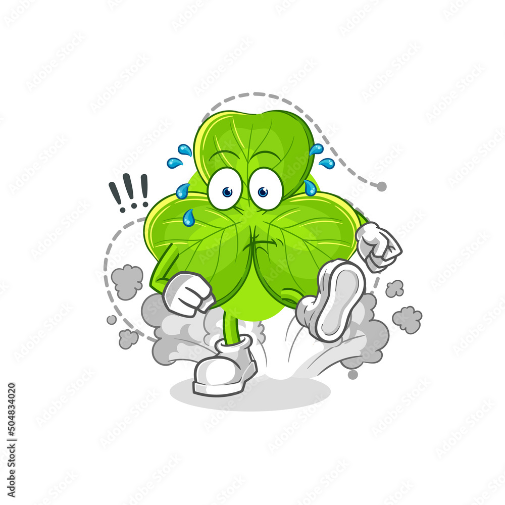 Obraz premium clover running illustration. character vector