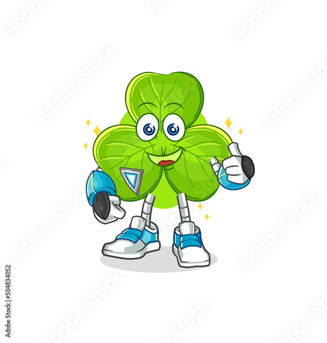 clover robot character. cartoon mascot vector