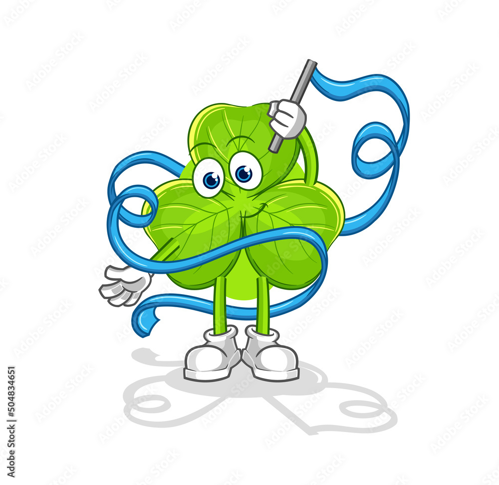 Obraz premium clover Rhythmic Gymnastics mascot. cartoon vector