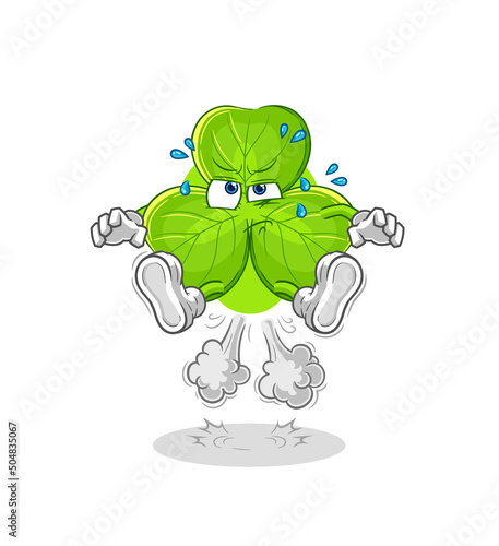 clover fart jumping illustration. character vector