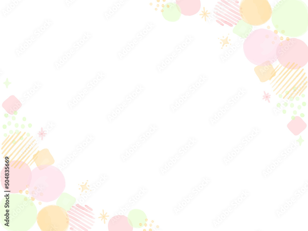 水彩で描いた可愛いドットのフレームイラスト素材 Stock Vector Adobe Stock