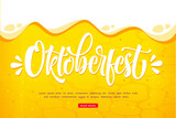 oktoberfest lettering background vector template