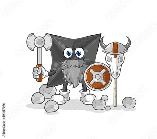 shuriken viking with an ax illustration. character vector