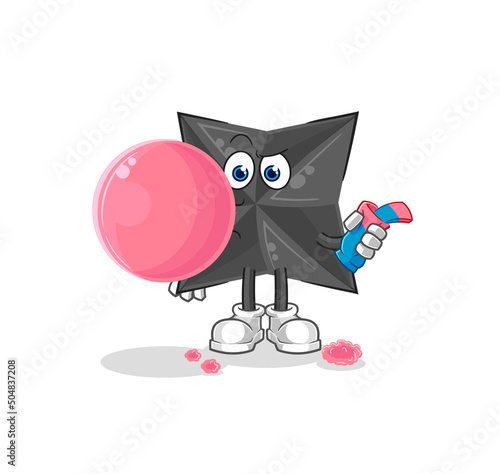 shuriken chewing gum vector. cartoon character
