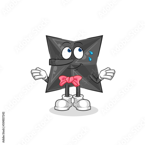 shuriken lie like Pinocchio character. cartoon mascot vector