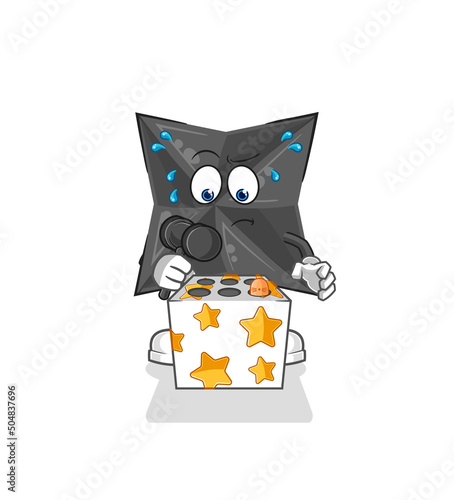 shuriken play whack a mole mascot. cartoon vector