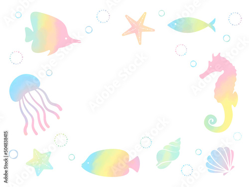 vector background with a collection of marine life for banners  cards  flyers  social media wallpapers  etc.