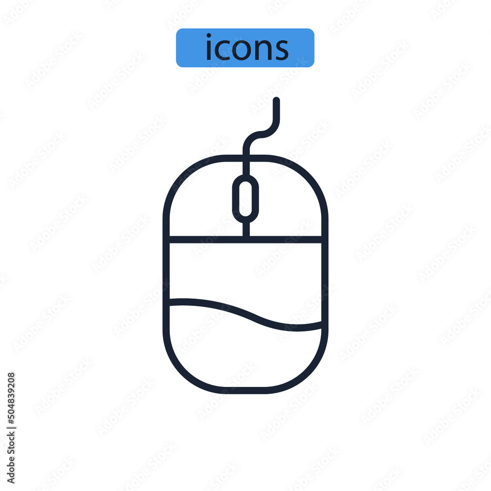 Mouse icons symbol vector elements for infographic web Mouse icons symbol vector elements for infographic web
