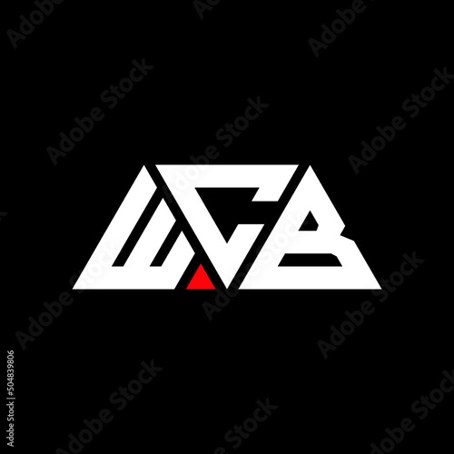 WCB triangle letter logo design with triangle shape. WCB triangle logo design monogram. WCB triangle vector logo template with red color. WCB triangular logo Simple, Elegant, and Luxurious Logo... photo