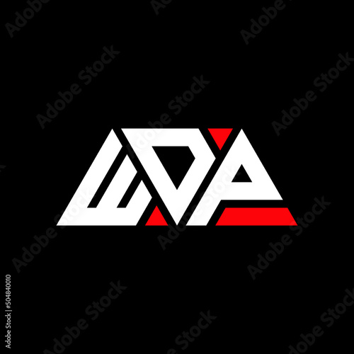 WDP triangle letter logo design with triangle shape. WDP triangle logo design monogram. WDP triangle vector logo template with red color. WDP triangular logo Simple, Elegant, and Luxurious Logo... photo