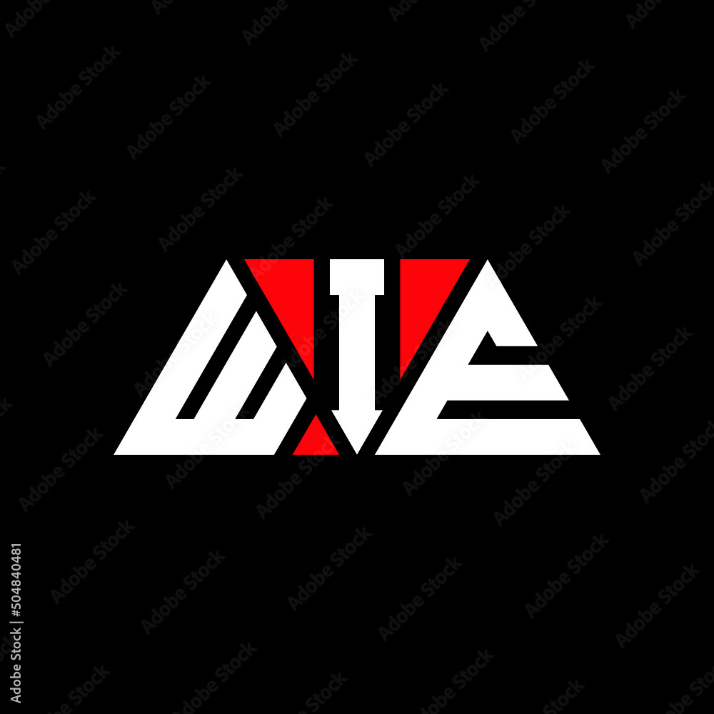 WIE triangle letter logo design with triangle shape. WIE triangle logo design monogram. WIE triangle vector logo template with red color. WIE triangular logo Simple, Elegant, and Luxurious Logo... - obrazy, fototapety, plakaty 