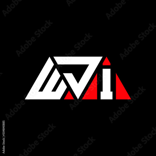 WJI triangle letter logo design with triangle shape. WJI triangle logo design monogram. WJI triangle vector logo template with red color. WJI triangular logo Simple, Elegant, and Luxurious Logo... photo