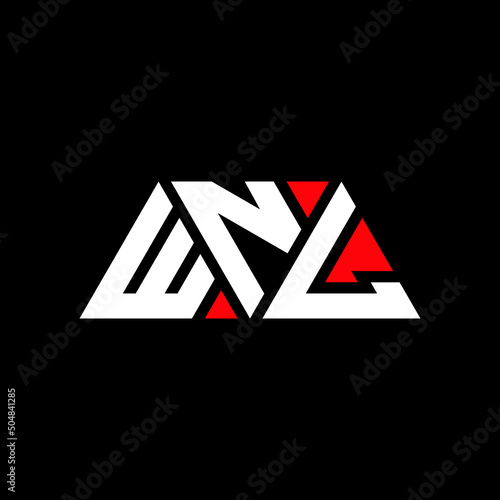 WNL triangle letter logo design with triangle shape. WNL triangle logo design monogram. WNL triangle vector logo template with red color. WNL triangular logo Simple, Elegant, and Luxurious Logo... photo