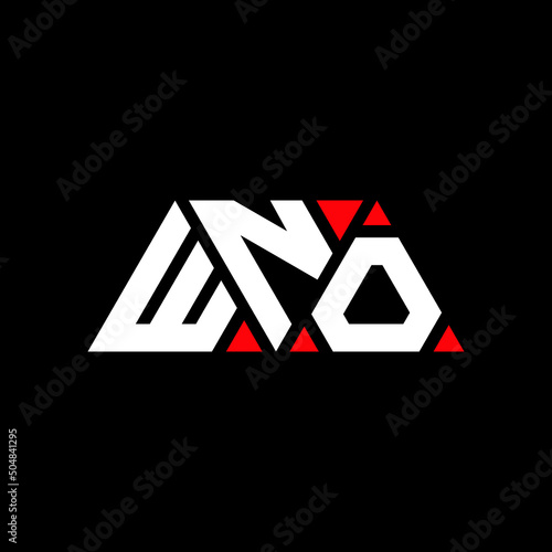 WNO triangle letter logo design with triangle shape. WNO triangle logo design monogram. WNO triangle vector logo template with red color. WNO triangular logo Simple, Elegant, and Luxurious Logo... photo