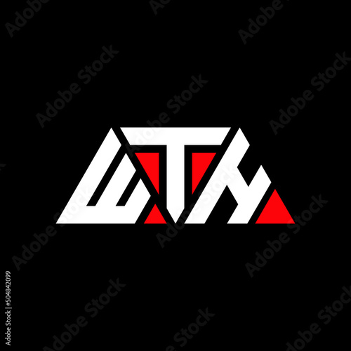 WTH triangle letter logo design with triangle shape. WTH triangle logo design monogram. WTH triangle vector logo template with red color. WTH triangular logo Simple, Elegant, and Luxurious Logo...