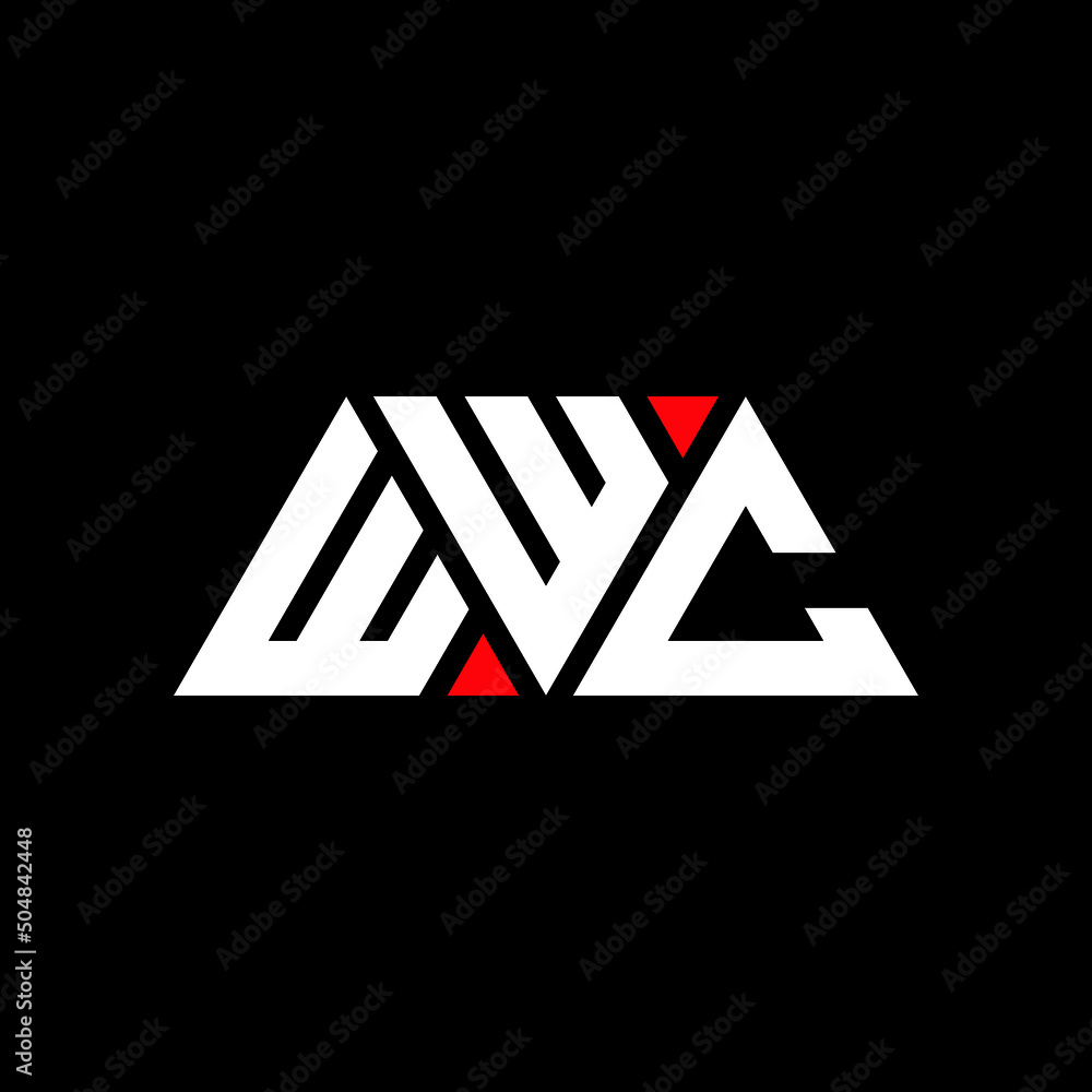 WWC triangle letter logo design with triangle shape. WWC triangle logo