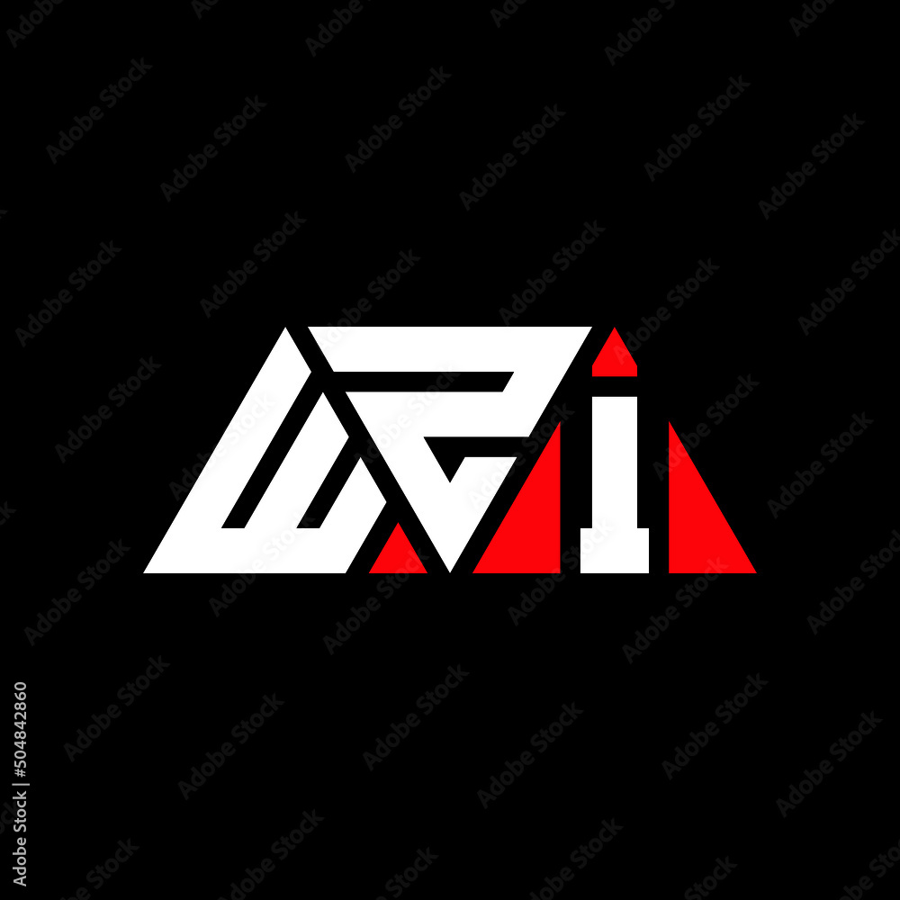 WZI triangle letter logo design with triangle shape. WZI triangle logo design monogram. WZI triangle vector logo template with red color. WZI triangular logo Simple, Elegant, and Luxurious Logo... - obrazy, fototapety, plakaty 
