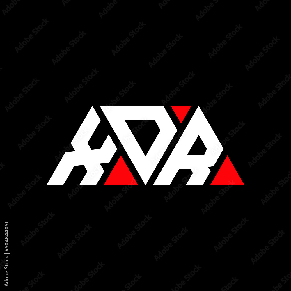 XDR triangle letter logo design with triangle shape. XDR triangle logo design monogram. XDR triangle vector logo template with red color. XDR triangular logo Simple, Elegant, and Luxurious Logo...