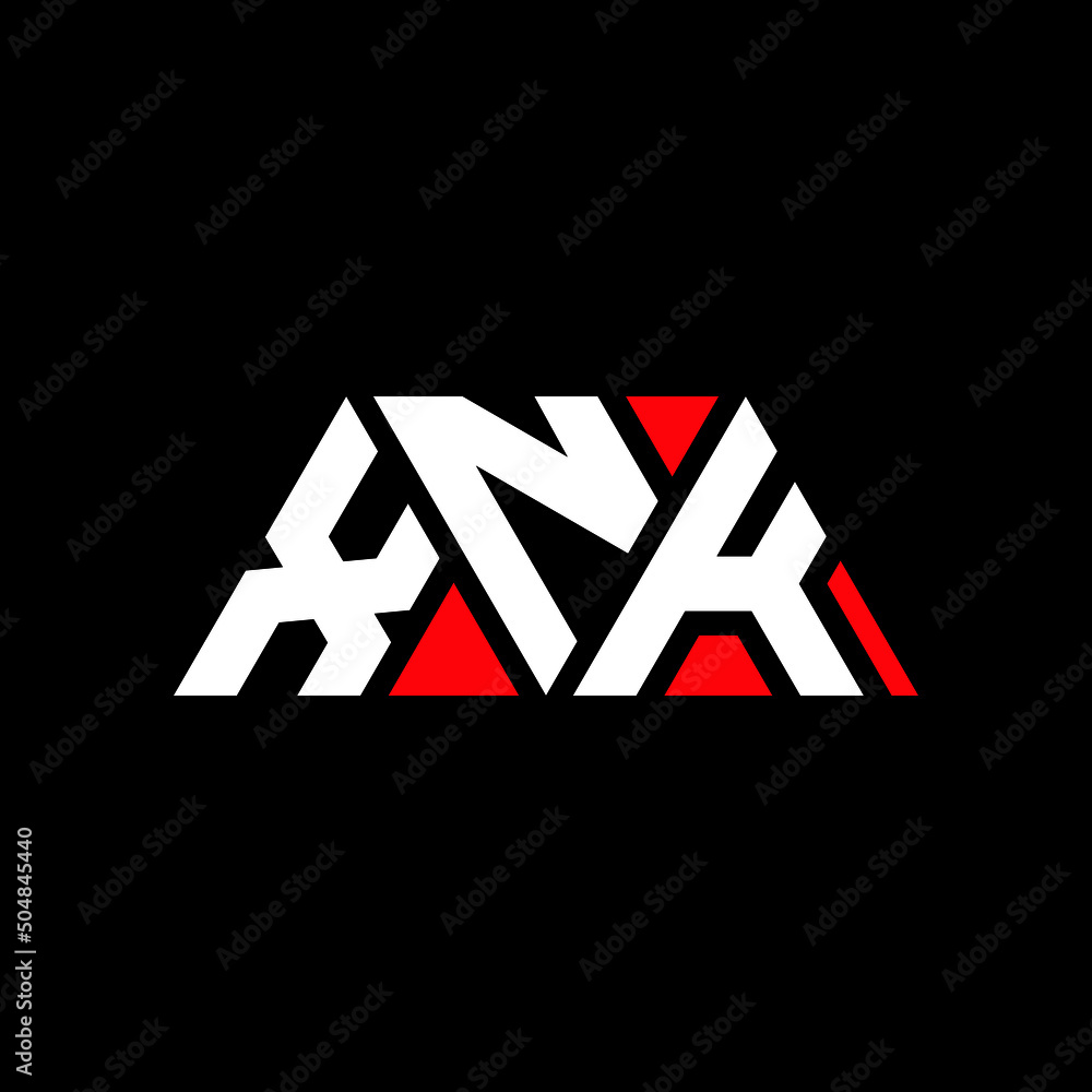 XNK triangle letter logo design with triangle shape. XNK triangle logo design monogram. XNK triangle vector logo template with red color. XNK triangular logo Simple, Elegant, and Luxurious Logo...