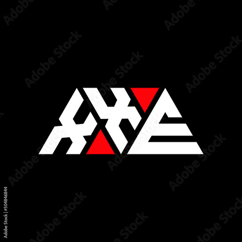 XXE triangle letter logo design with triangle shape. XXE triangle logo design monogram. XXE triangle vector logo template with red color. XXE triangular logo Simple, Elegant, and Luxurious Logo... photo