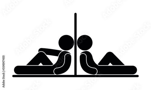 man resting, icon people lay down to rest, flat vector illustration