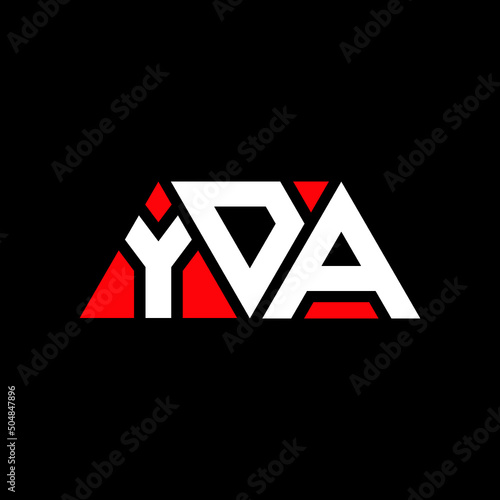 YDA triangle letter logo design with triangle shape. YDA triangle logo design monogram. YDA triangle vector logo template with red color. YDA triangular logo Simple, Elegant, and Luxurious Logo... photo