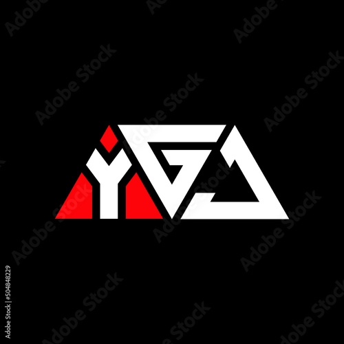Fototapeta Naklejka Na Ścianę i Meble -  YGJ triangle letter logo design with triangle shape. YGJ triangle logo design monogram. YGJ triangle vector logo template with red color. YGJ triangular logo Simple, Elegant, and Luxurious Logo...