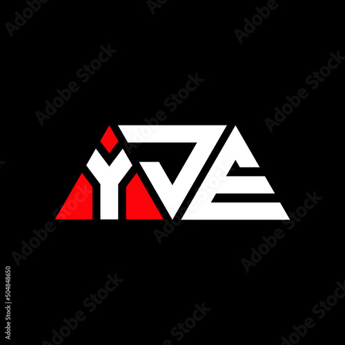 YJE triangle letter logo design with triangle shape. YJE triangle logo design monogram. YJE triangle vector logo template with red color. YJE triangular logo Simple, Elegant, and Luxurious Logo... photo