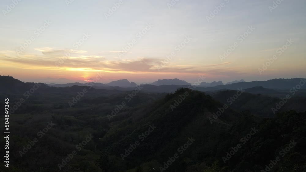 Morning mist views and aerial views of the valley on a natural background Morning mist views and aerial views of the valley on a natural background