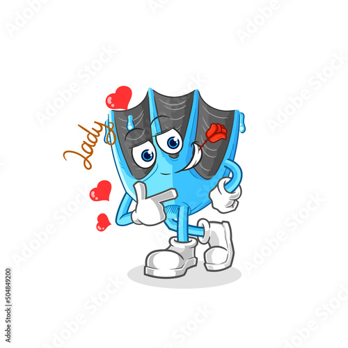 swimming fin flirting illustration. character vector