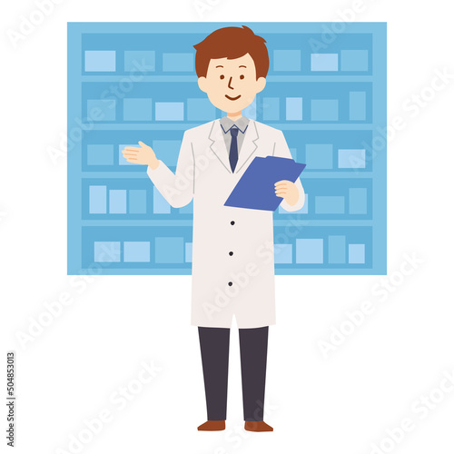 薬剤師の男性のイラスト