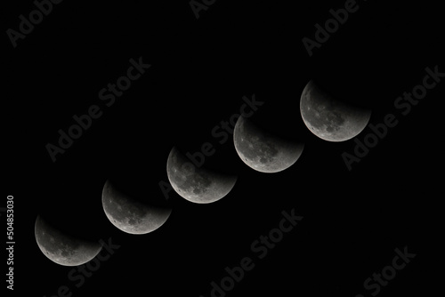 multiple exposición del Eclipse lunar del domingo 15 de mayo vista desde Acapulco photo