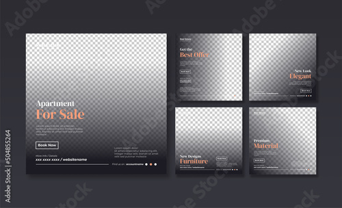 Apartment real estate for sale social media post template